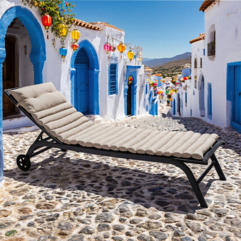 2 coussins de remplacement kaki pour sièges de patio, Brun, Coton