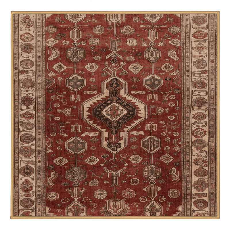 Tapis brun lavable à la machine, Carré 4 pi