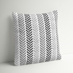 Hand Woven Chevron Square Cotton Throw Pillow and Insert