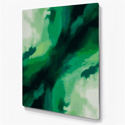 Abstrait couleur champ 9 vert, art mural en métal
