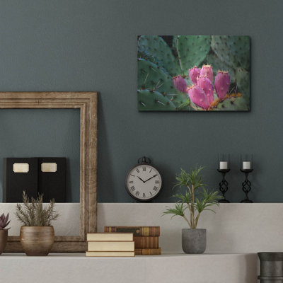 «Pink Cactus» par Dennis Frates, art mural en métal, 16 po x 12 po