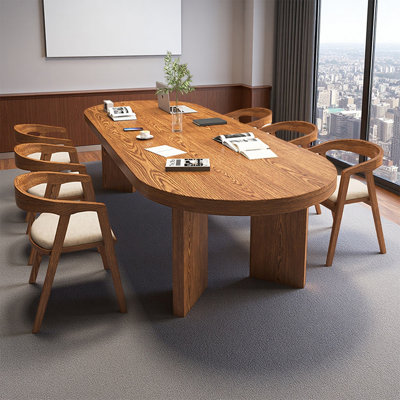 Modern Standard Oval Solid Wood Conference Table by Latitude Run
