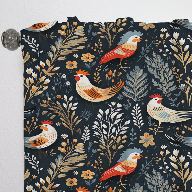 Rideau obscurcissant Country Charm Red Rooster II - 1 panneau, L 52 po x L 84 po