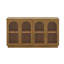 Buffet arqué avec rangement, grande armoire arquée avec portes en verre-783522231