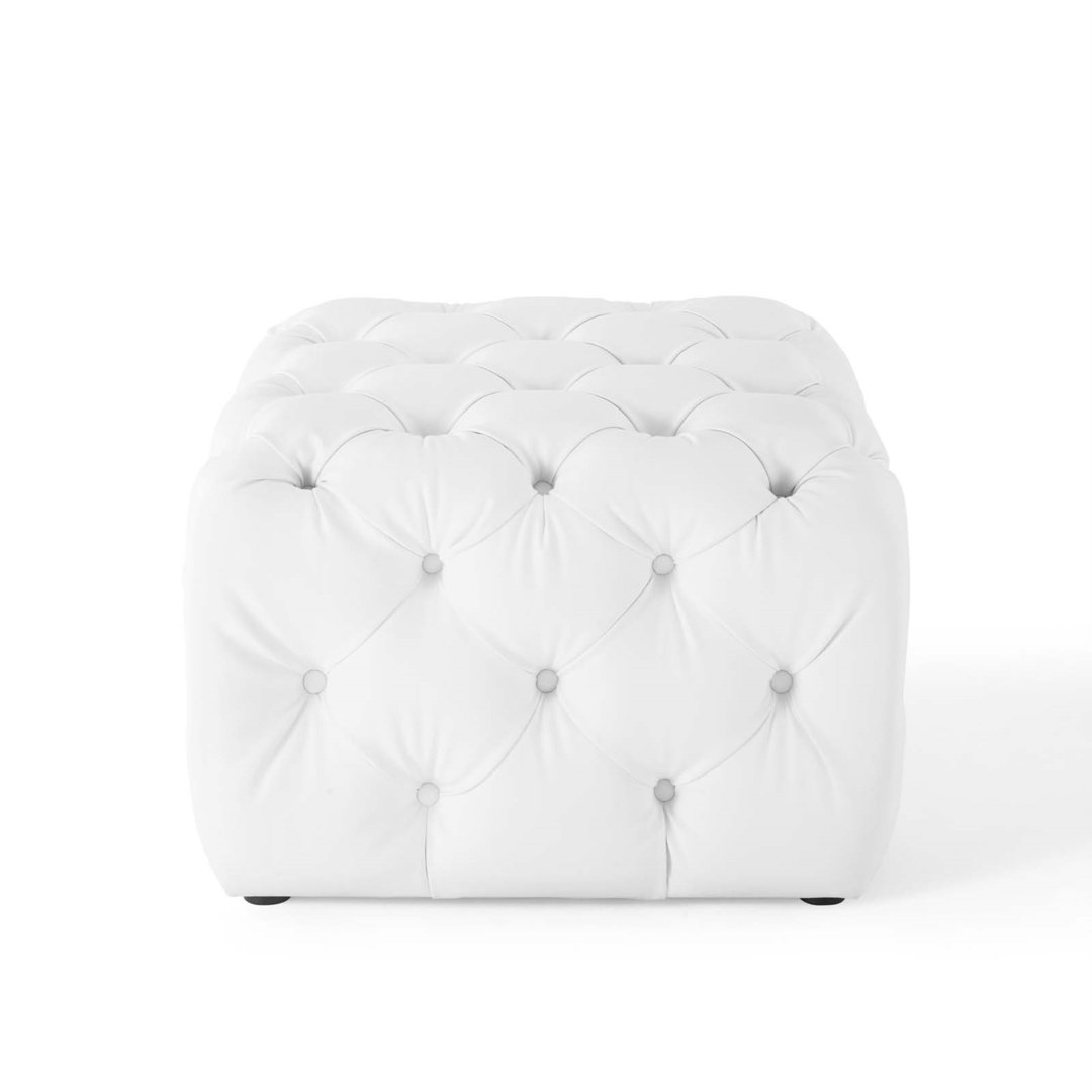 Anthem Tufted Button Square Faux Leather Ottoman Modway