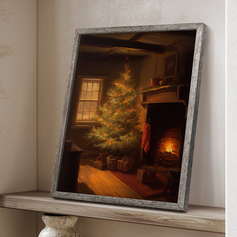 «Christmas Holiday Art DCV III», reproduction d'art encadrée - bois massif, H 21 po x l 17 po