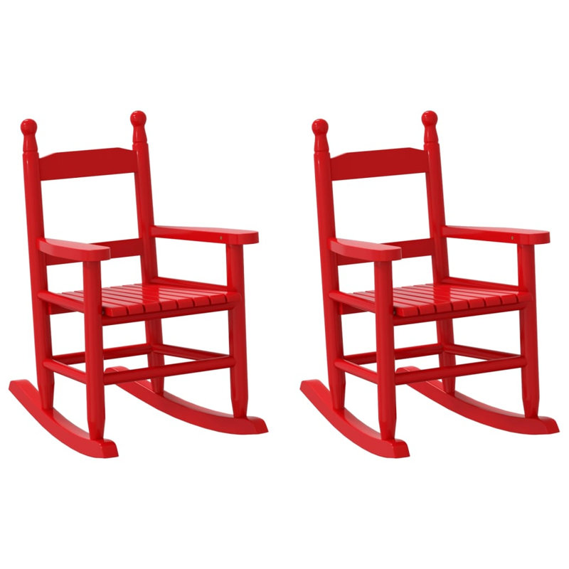 Poplar Wood Rocking Chair, Red