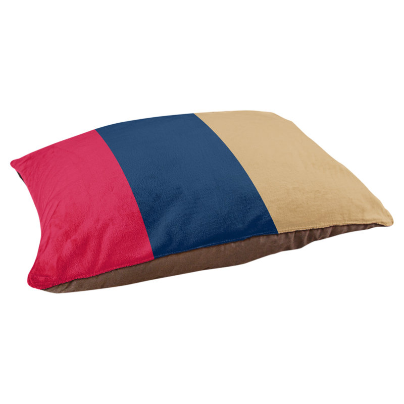 Coussin Arizona, Moyen (l 28 po x P 18 po x H 9,5 po), Rouge écarlate / bleu marine / or Kasota des Twin