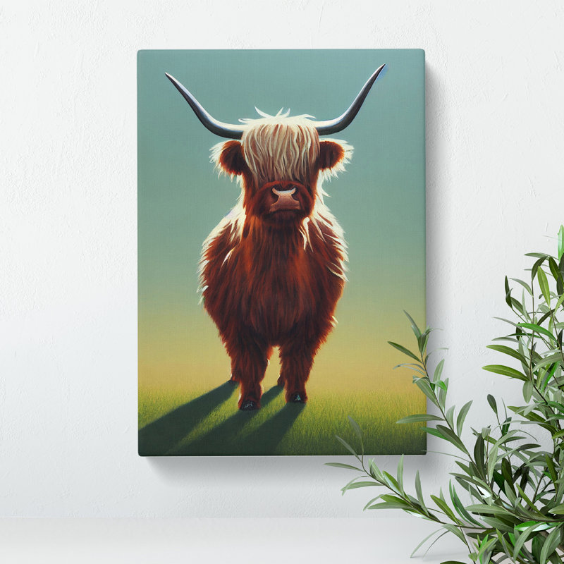 Awesome Highland Cow - Wrapped Canvas Print, 50cm H x 35cm W x 3cm D