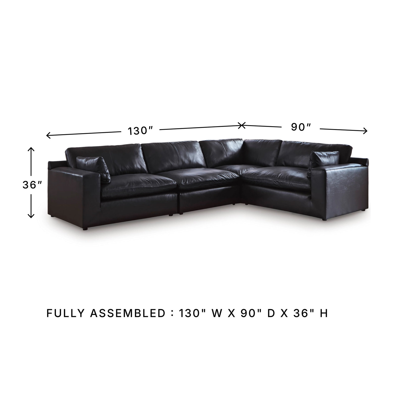 Aberdeen Top Grain Leather Modular Sectional