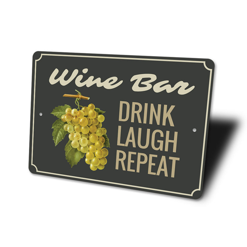 Enseigne de vin en aluminium, H 10 po x l 14 po x P 0,04 po