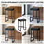 Tabouret de comptoir rembourré avec structure et repose-pieds en métal, tabouret de bar à hauteur de siège sans dossier-149472988-149472986-149472987