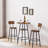 Round Bar Stool Set With Shelves, Stool With Backrest