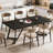 Contemporary Large Rectangular Table - 70.96" x 31.49", MDF & Metal Legs