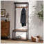 Portemanteau, cinq crochets doubles, portemanteau + banc, rangement pour chaussures / sacs, rangement multifonctionnel, convient pour vestibule / vestibule