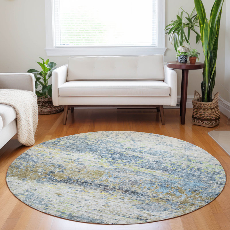Tapis d'intérieur / extérieur bleu Talia , 8 pi x 8 pi