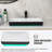19"X12" White & Black Semi-Recessed Ceramic Bathroom Sink - Countertop Vessel Design