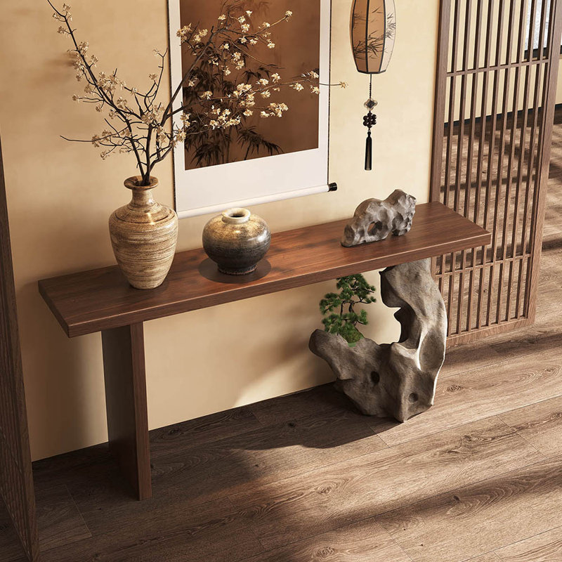 Console simple de style chinois, H 31,5 po x l 70,9 po x P 11,8 po