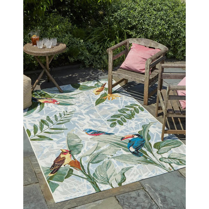 Outdoor Kona Area Rug Mix Color, Square 1'4"