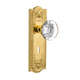 Meadows Plate with Decorative Keyhole and Round Clear Crystal Door Knob