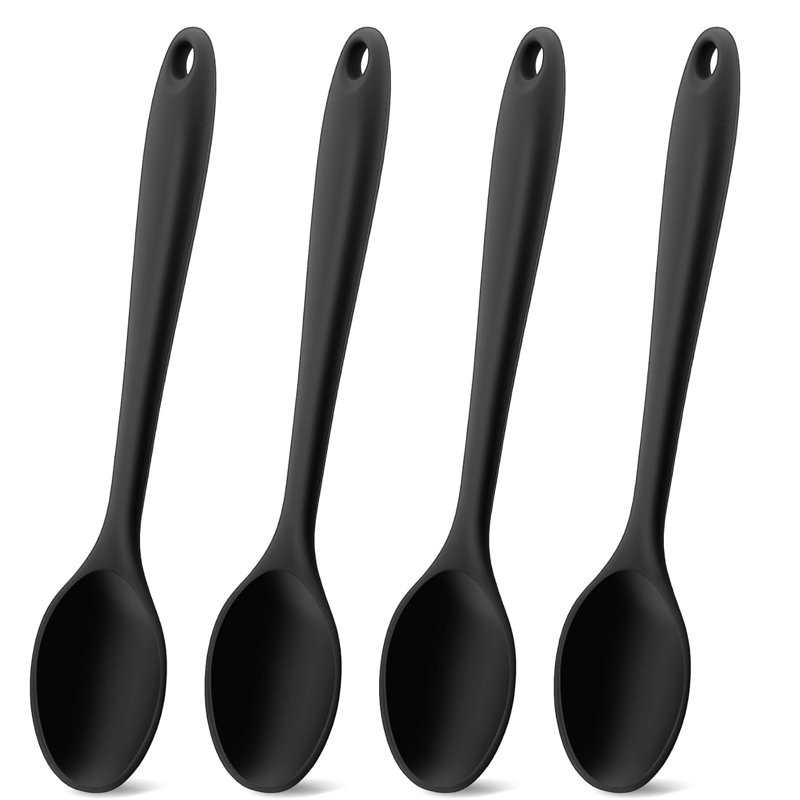 4 Pieces Small Silicone Cooking Spoons, 8"