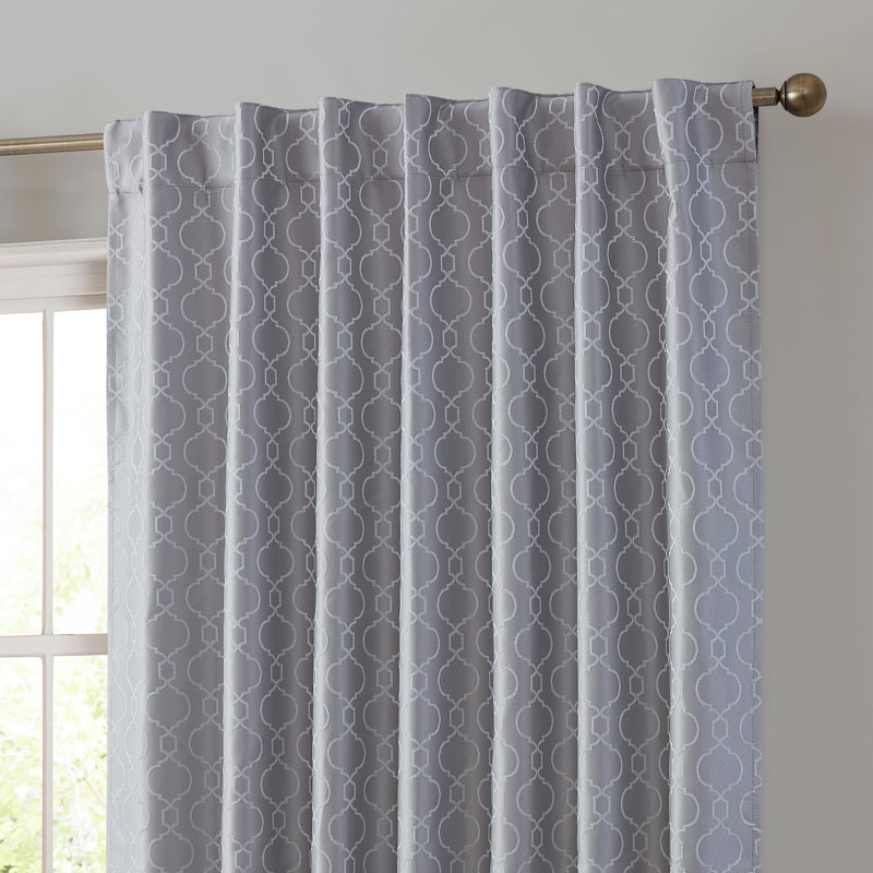 Ritenour Curtain Pair, 52" W x 96" L, Silver/Light Grey