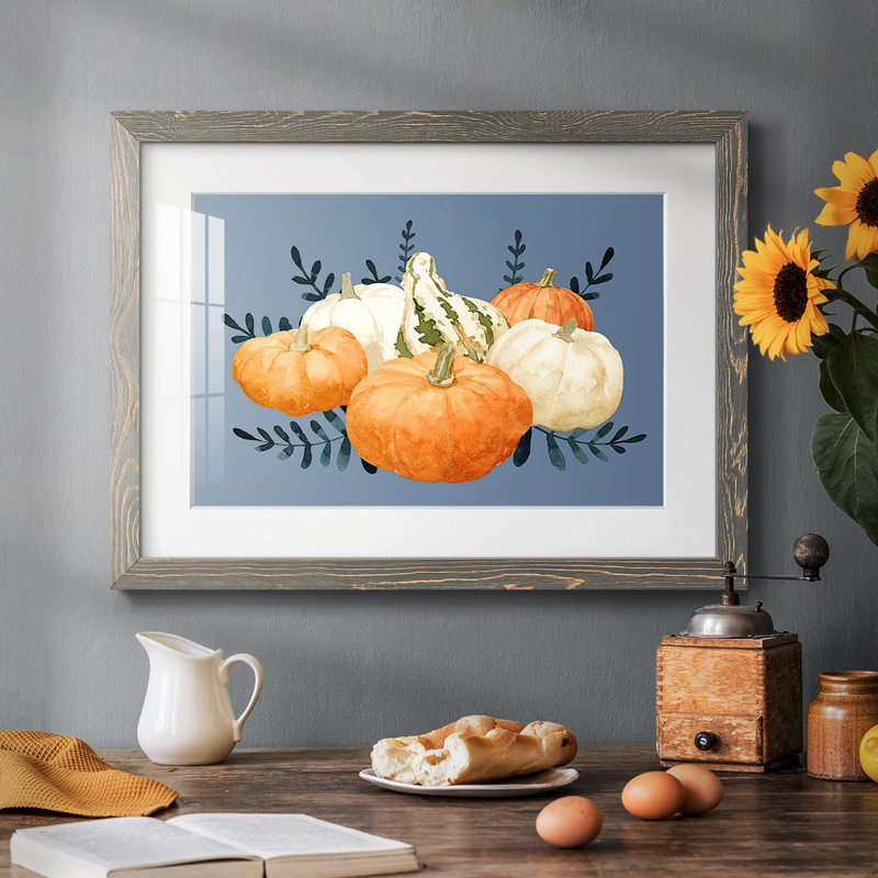 Autumn Orange & Blues II, reproduction d'art encadrée, Gris, H 14 po x l 20 po x P 1,5 po