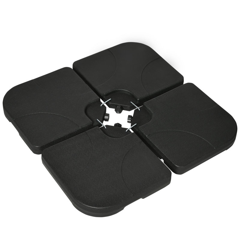 Support de parasol 4 pièces avec verrouillage en U, rempli d'eau ou de sable