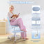 Chaise de bureau rembourrée ergonomique à pieds croisés avec support lombaire et roulettes-353675089