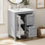 Meuble-lavabo de 61 cm avec lavabo, en bois massif et MDF, avec deux tiroirs, une porte et une tablette ajustable, gris.