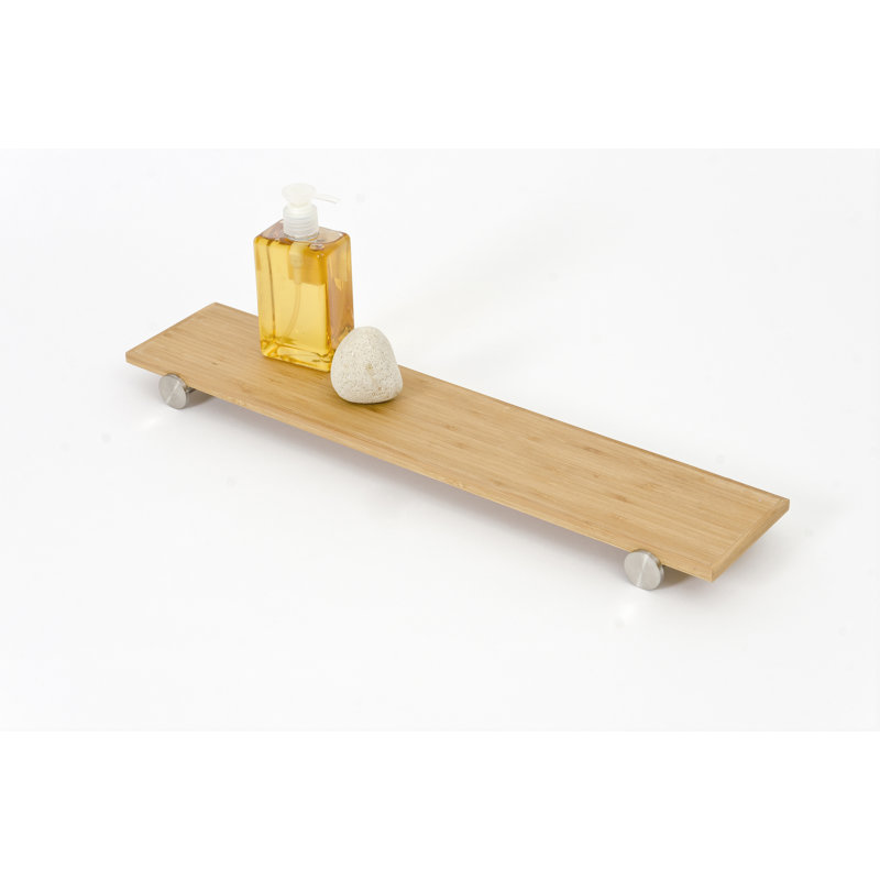 Haliee Oak Solid Wood Floating Shelf, Brown