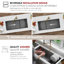 Évier de cuisine encastrable à double cuve 70/30 avec finition Dura-Tek et accessoires