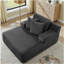 Méridienne simple à paresseux simple, aucun assemblage requis, faite de tissu de velours, méridienne moderne moelleuse, utilisée pour les salons intérieurs et les chambres à coucher - gris foncé-205658198