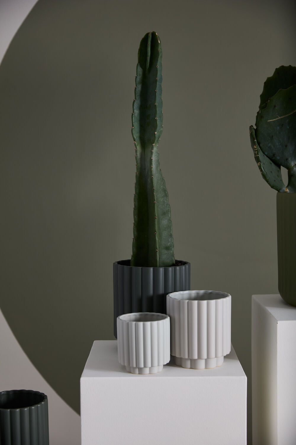 Ceramic Pot Planter, Black, 6" H x 5.5" W x 5.5" D
