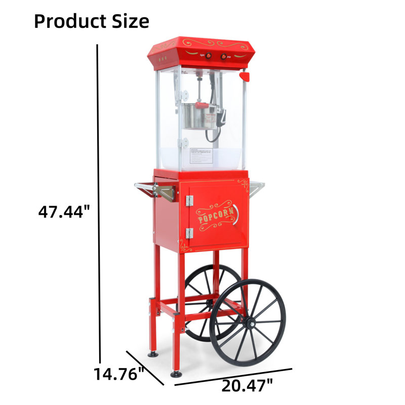 6 oz. La machine à maïs soufflé comprend un tiroir, Rouge