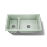 Iron Tones 33" L x 18.75" W Large/Medium Double-Bowl Kitchen Sink