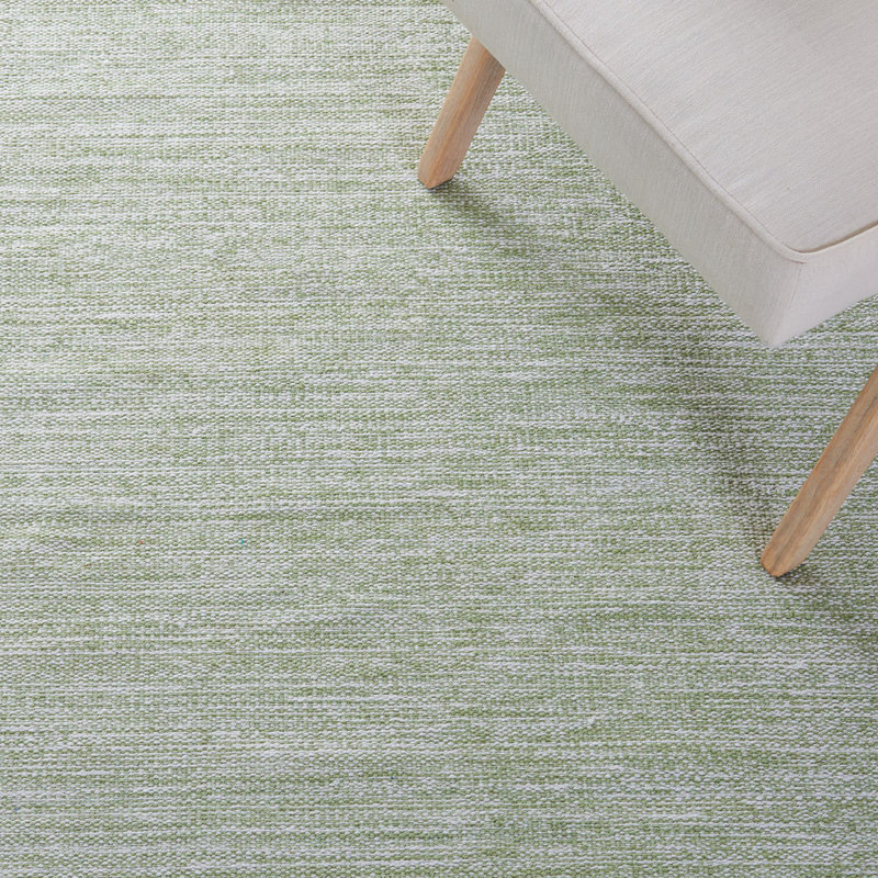 Tapis de couleur unie en coton tissé à la main Mohnton, Rectangle 2 pi 3 po x 3 pi 9 po