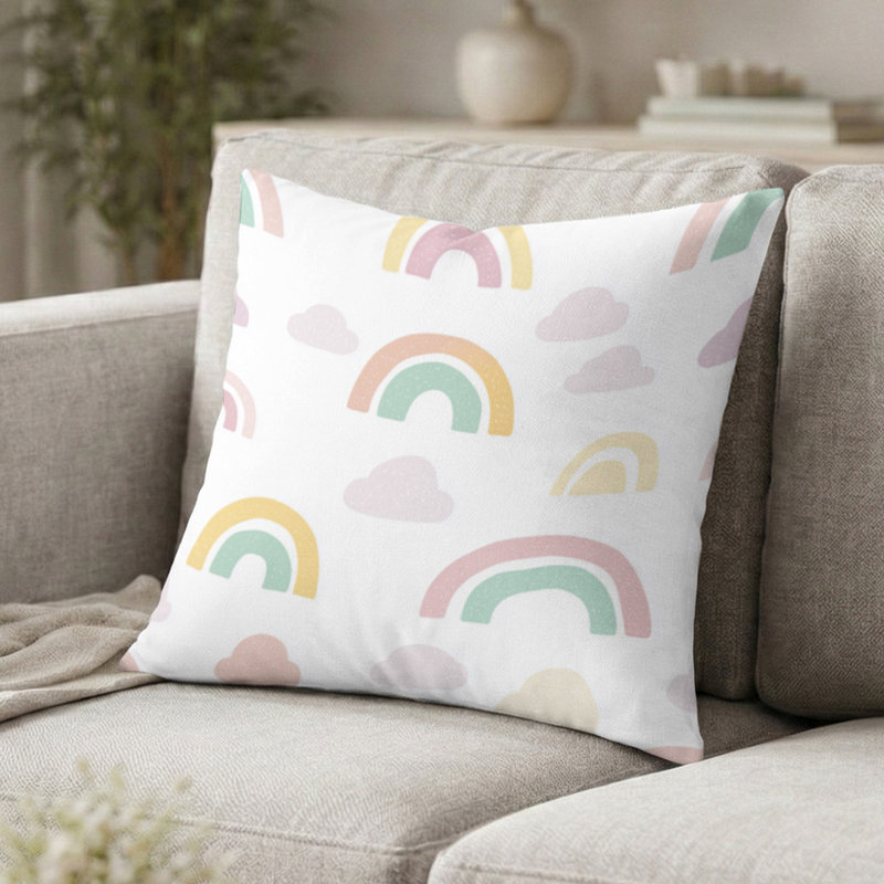 Coussin décoratif Boho - Red Little Rainbows, H 20 po x l 20 po