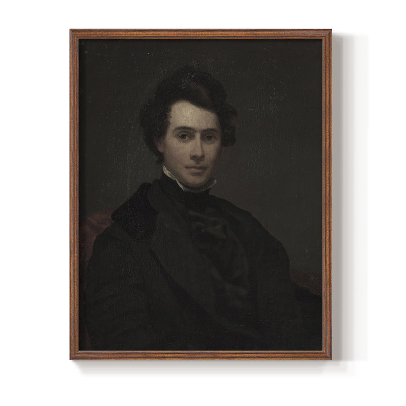 «Vintage Portrait Print III», reproduction encadrée - bois massif, Noyer, H 30 po x l 24 po