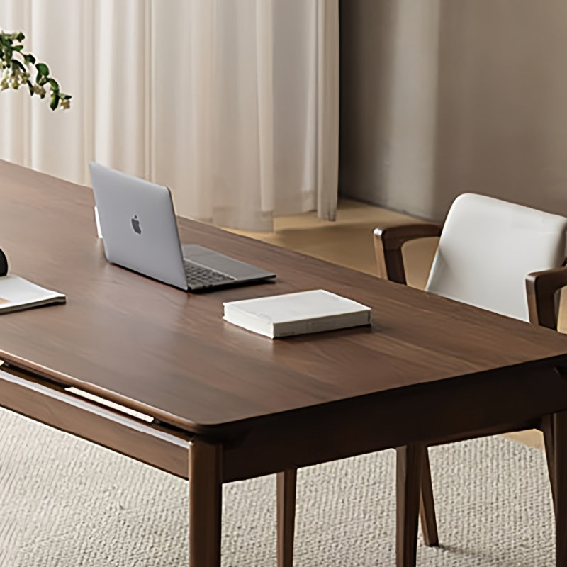 Simple large rectangular dining table, 29.52"H x 70.86"L x 33.46"W