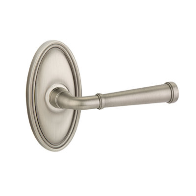 Merrimack Round Privacy (Bed & Bath) Door Lever with Oval Rosette