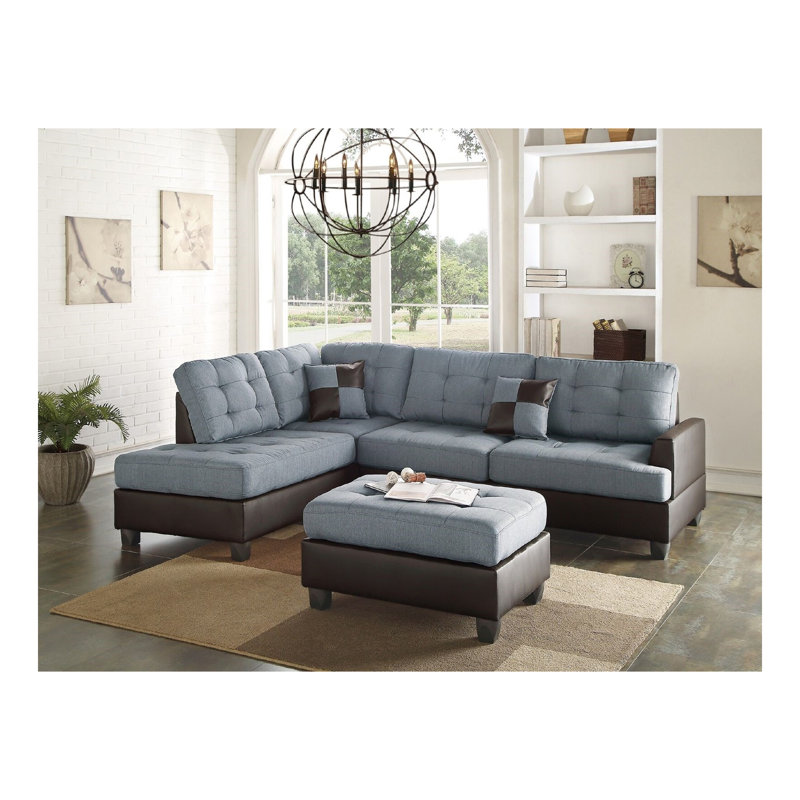 Canapé modulaire contemporain capitonné 3 pièces