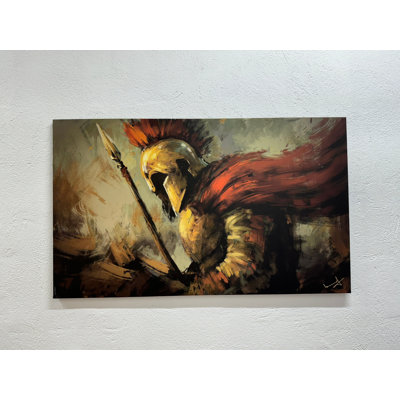 Spartan Warrior Canvas Print: Modern Home Decor Artwork,1P Wrapped Canvas