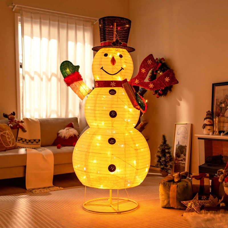 Décoration de Noël bonhomme de neige illuminé 6 pi The Holiday Aisle® 8 modes d'éclairage 4 lumières