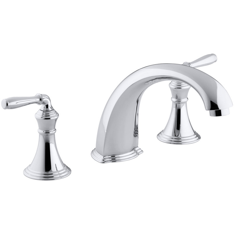 Devonshire Double Handle Deck Mounted Roman Tub Faucet Trim, Polished Chrome