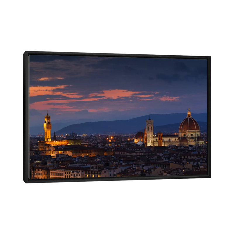 « firenze », reproduction de photo sur toile, H 18 po x l 26 po x P 1,5 po, Toile avec cadre noir, Pas de tapis