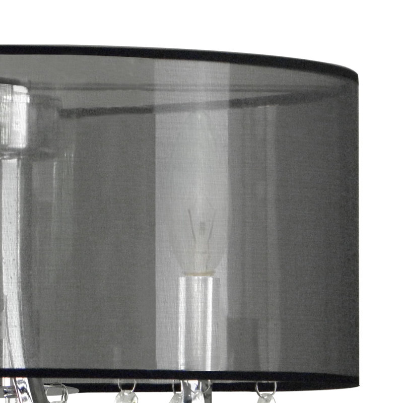 Luminaire suspendu tambour 3 lumières Devon, Noir pur