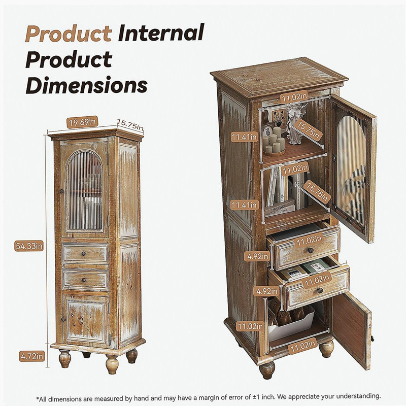 Armoire de rangement Farmhouse, Blanc antique