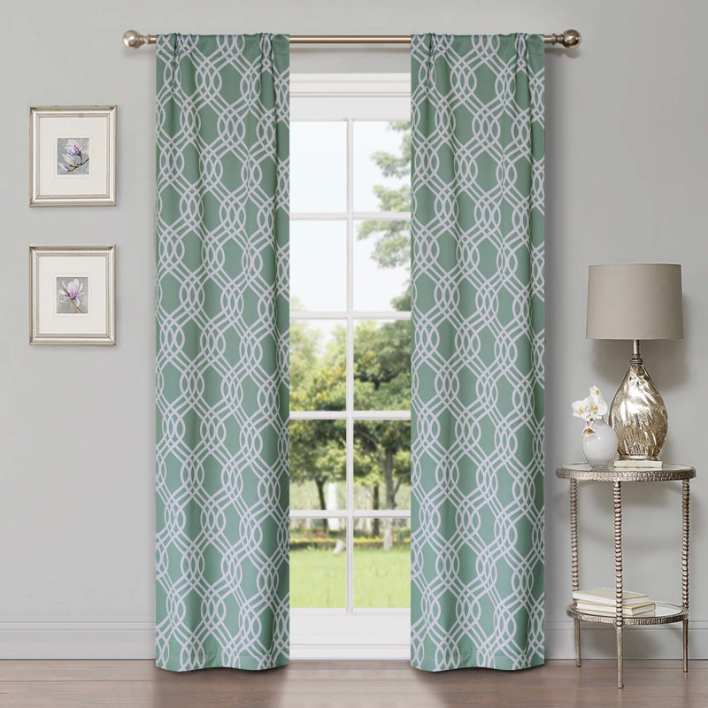 Paire de rideaux obscurcissant 100% polyester Écosse, L 52 po x L 63 po, Sarcelle