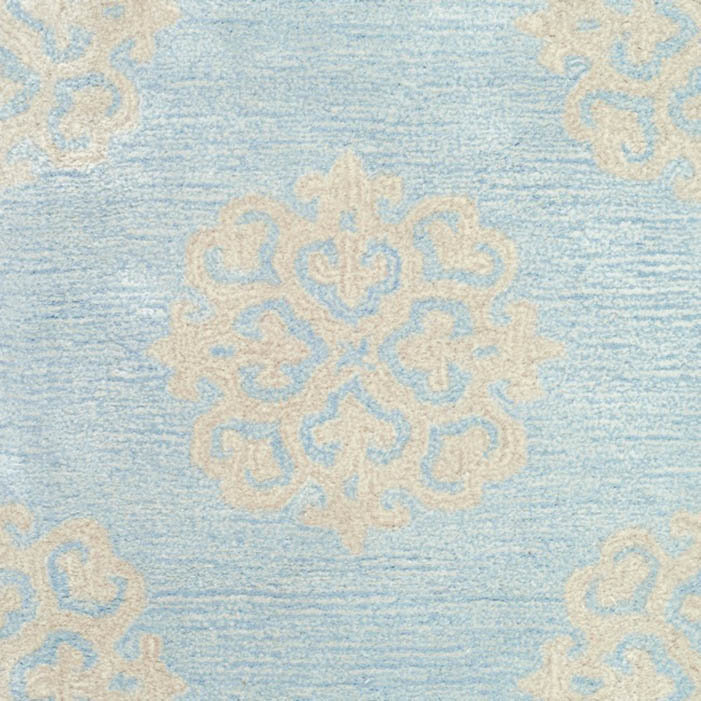 Damask Wool Hand Woven Area Rug, Rectangle 183 x 274 cm